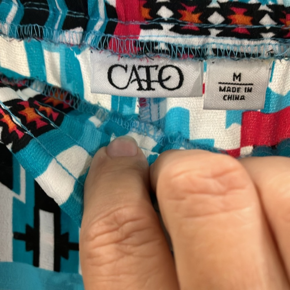 Cato Multicolor Geometric Patterns Stretch Waist … - image 5